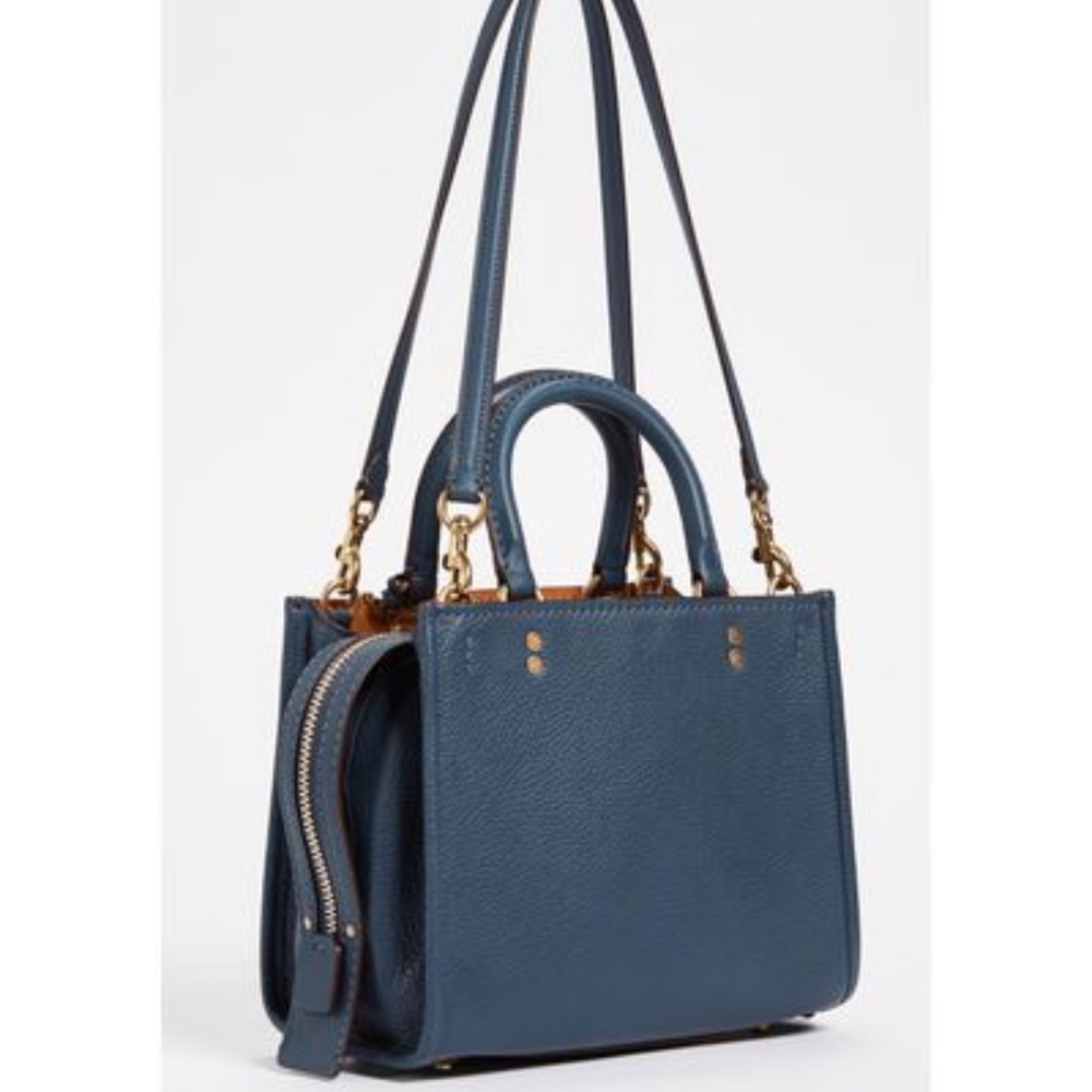 Coach Navy Leather Satchel